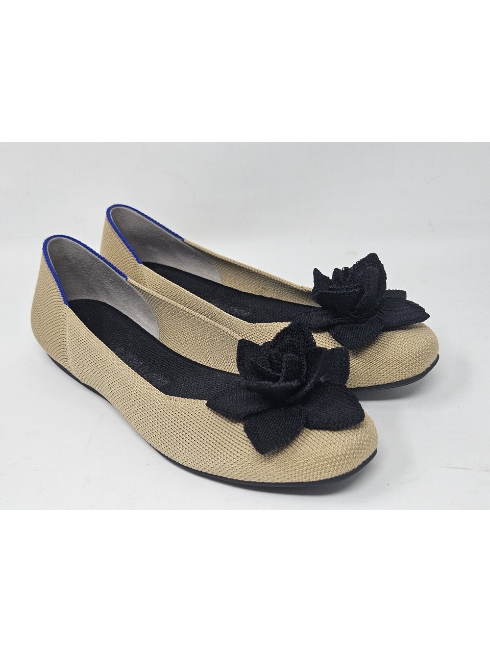 Rothy's The Petal Square Ballet Flat in Sand Soiree Size 5